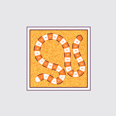 Abstract vector illustration of a racing board game concept. Colorful track and path elements symbolizing speed, movement, competition. Perfect for gaming, strategy, and entertainment design projects.