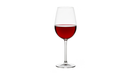 A delicate goblet filled with red wine