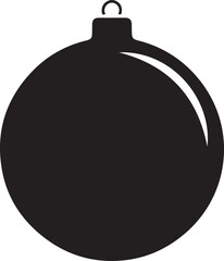 Christmas Bauble: Black Vector Silhouette of Holiday Ornament Icon

Tree Decoration: Simple Minimalist Round Christmas Ball Symbol

Holiday Ornament: Graphic Icon for Seasonal Design and Greeting