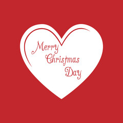 Merry Christmas Day Heart Design