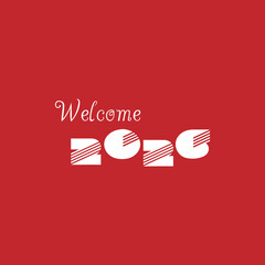Welcome 2026 in Elegant White Type