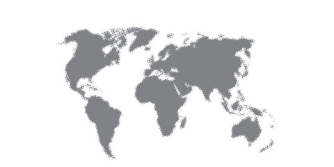 Dotted World Map Vector Illustration