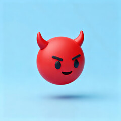 Obraz premium 빨간 악마 이모티콘 3D 렌더링