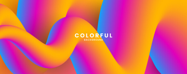 3D colorful abstract background overlap layer on bright space with flowing waves decoration. Modern graphic design element fluid style concept for web banner, art, flyer, card, or brochure cover