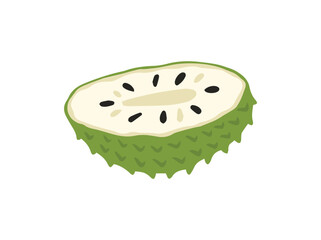 Soursop Fruit Cut Clip Art
