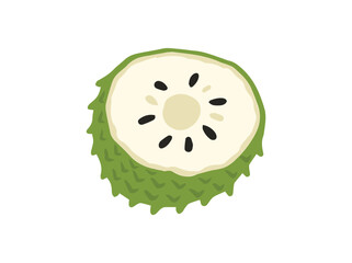 Sliced Soursop Fruit Clip Art
