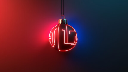 A festive holiday ornament with a circuit board design on a red and blue background. Perfect for tech enthusiasts and seasonal cheer. Modern, digital, bright, and celebratory.