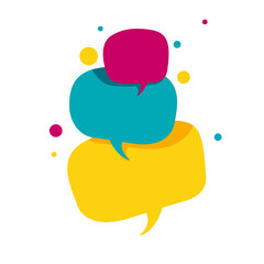 set of colored speech bubbles
