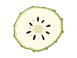Soursop Fruit Sliced Clip Art
