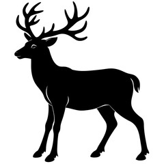 Fototapeta premium deer silhouette vector illustration