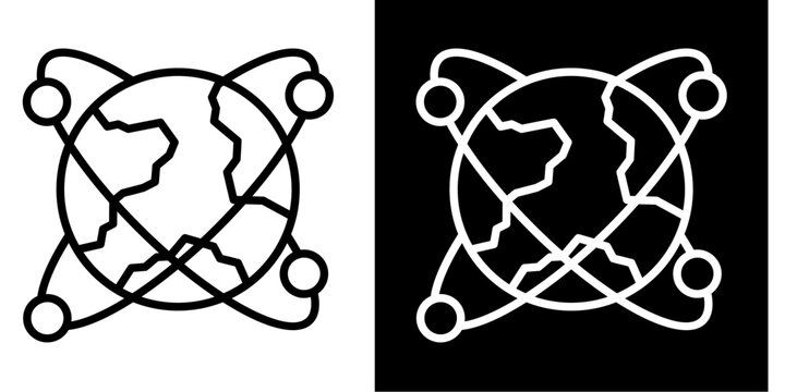 Global Icon Set White Style Collection