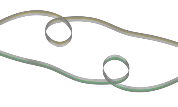 Abstract intertwined looping lines design, dynamic flow concept isolated on transparent background