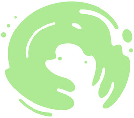 Yellow web button template for user interface design with a circle placeholder