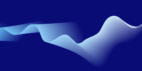 Curve shape flow vector abstract background in dark blue gradient, dynamic and speed concept, futuristic technology or motion art.