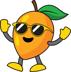 Cute Cartoon Mango Illustration.