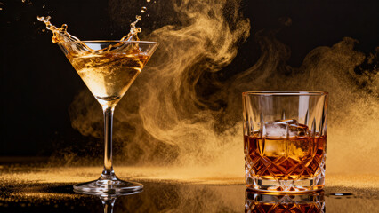CocktailsAndWhiskeyWithSmoke