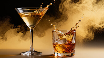 CocktailWhiskeyDrinksSplashing
