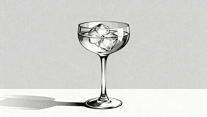 CocktailGlassWithIceCubes