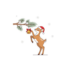 Santa claus and reindeer vector illustration
