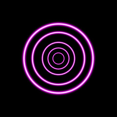 Glowing concentric circles futuristic digital target symbol abstract design