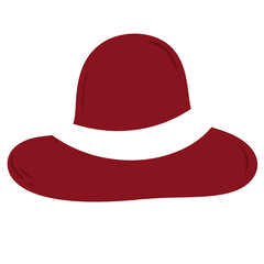 Vintage Red Wide-Brim Hat Illustration PNG – Fashion Accessory Clipart for Boutique, Retro & Feminine Designs
