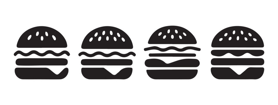 Stacked Ingredients Burger Icon Vector