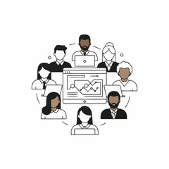 Team collaboration and data analysis in a modern office environment.