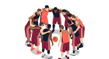 Basketball team huddle: unity and strategy in sport meeting