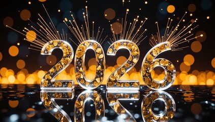 Luxury golden 2026 New Year celebration concept