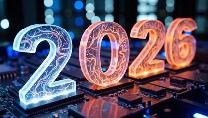 Technology 2026 AI digital data processing concept