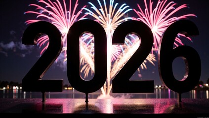 Happy New Year 2026 holiday firework celebration