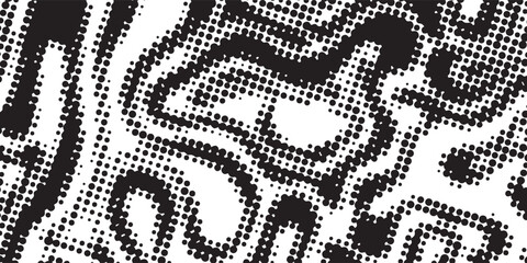 Fototapeta premium Abstract Black and White Halftone Circuit Pattern