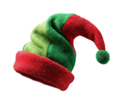 PNG Festive red green Santa hat