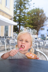 Little 4 Year Old Girl Eating Ice Cream