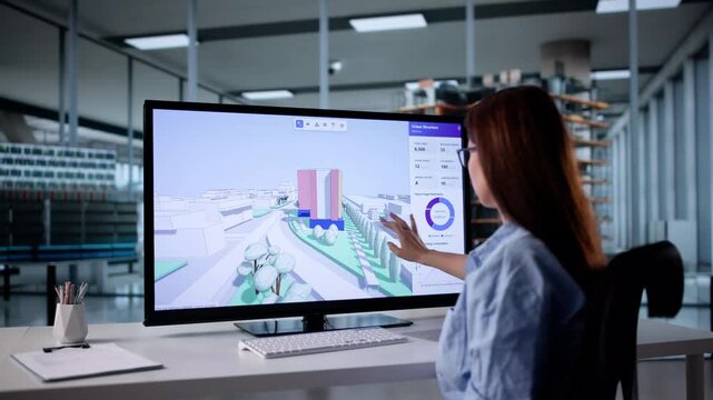 Engineer Using GIS Software For Construction Inspection