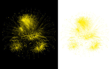 fireworks yellow contrast background png &ndash; yellow fireworks on black and white background split image