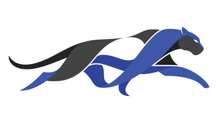 Sleek logo of Panther Silhouette Formed with Dual Tone Flame Shapes Vector Art