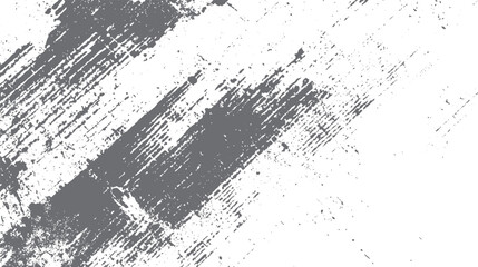 Abstract grey distressed brush strokes and splatters on a white background texture grunge
