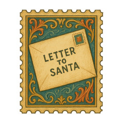 Obraz premium PNG Vintage festive postal design.