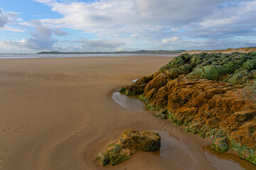 Low tide on a deserted Newborough beach, Anglesey.