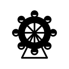 Stylized Ferris Wheel Icon With Circular Seats On White Background