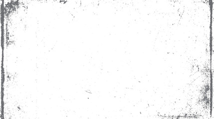 Faded grey textured grunge border with scattered speckles on a white background distressed vintage