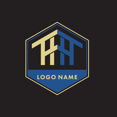 Vector logo with letters T and H