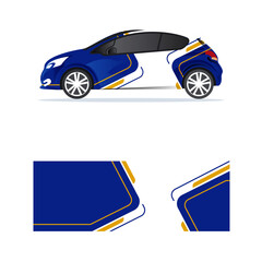 Car wrap stickers with straight lines and shapes in colored designs