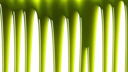 Abstract olive green liquid dripping against a white background, close-up. - Powered by Adobe