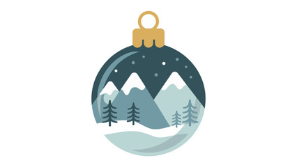 Festive Ornament: A charming illustration captures the serene beauty of a winter wonderland, a delicate Christmas ornament.