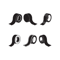 Adhesive Tape Cut-Out Black Vector Pack.