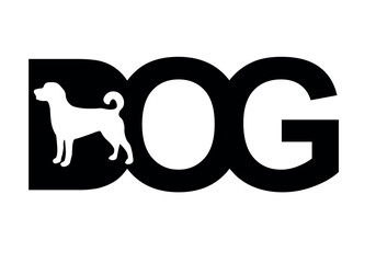 Minimalist Dog Silhouette Logo Vector Illustration - Pet Care, Veterinary, or Animal Shelter Symbol