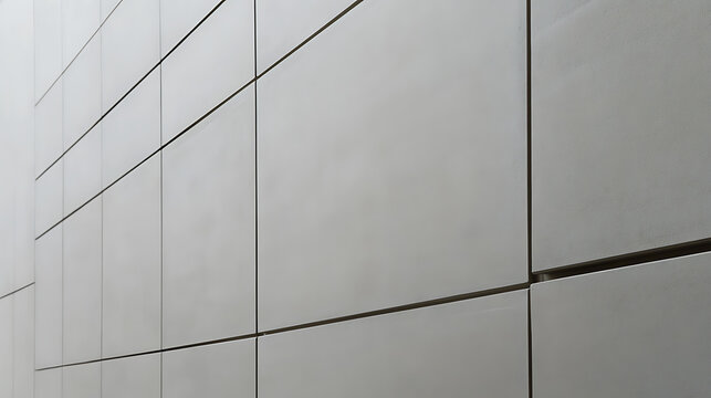 Abstract gray geometric wall featuring aligned rectangular blocks and thin black lines. Modern, minimalist design with clean, symmetrical composition. Subtle gradient and shadows.