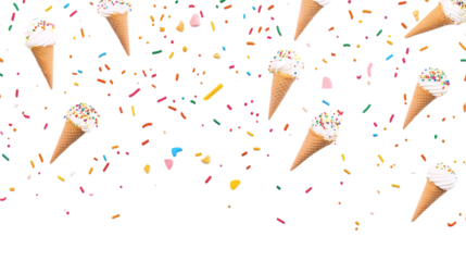 Playful Ice Cream Cones with Colorful Sprinkles Design